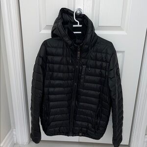 RUDSAK Men's Black Puffer Jacket with Hood